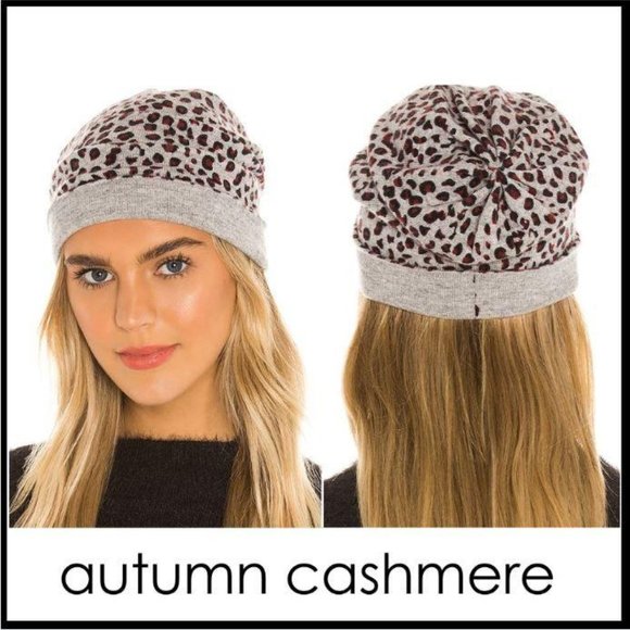NWT Revolve Autumn Cashmere Leopard Print Beanie Hat - Picture 1 of 9